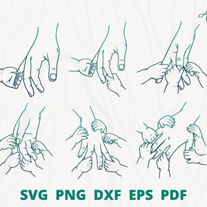 Father and son svg,  Father hand svg bundle, Father hold children's hands svg, fathers day svg, Father's love SVG, Holding hand svg