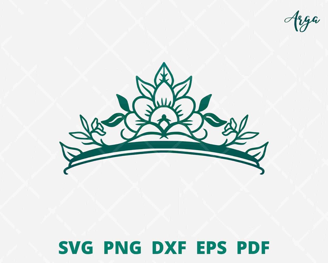 Floral Crown Svg, Crown With Flower Svg, Tiara Svg, Princess Crown Svg
