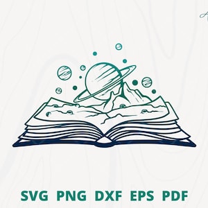 Book svg design, Planet Book svg, Planet svg, Saturn planet svg, Solar system wall decor, Saturn planet clip art, Galaxy svg file