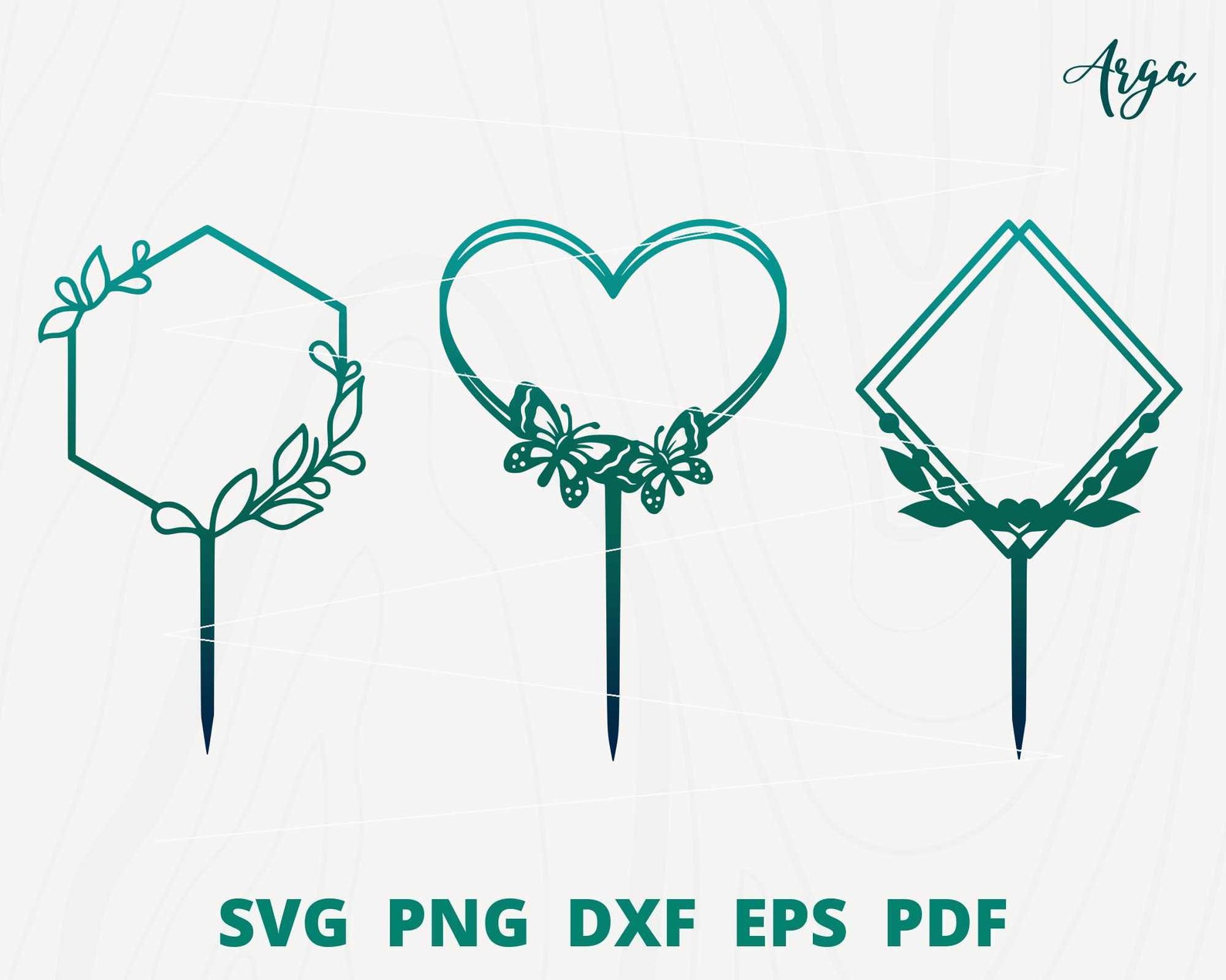 Cake Topper Svg, Birthday Topper Svg, Frame Topper, Flower Wreath Svg ...