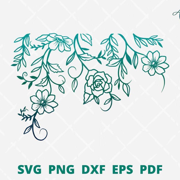 Hanging flower svg, hanging vines svg, floral in wall svg, flower in wall svg, floral wall decor, hanging branches svg