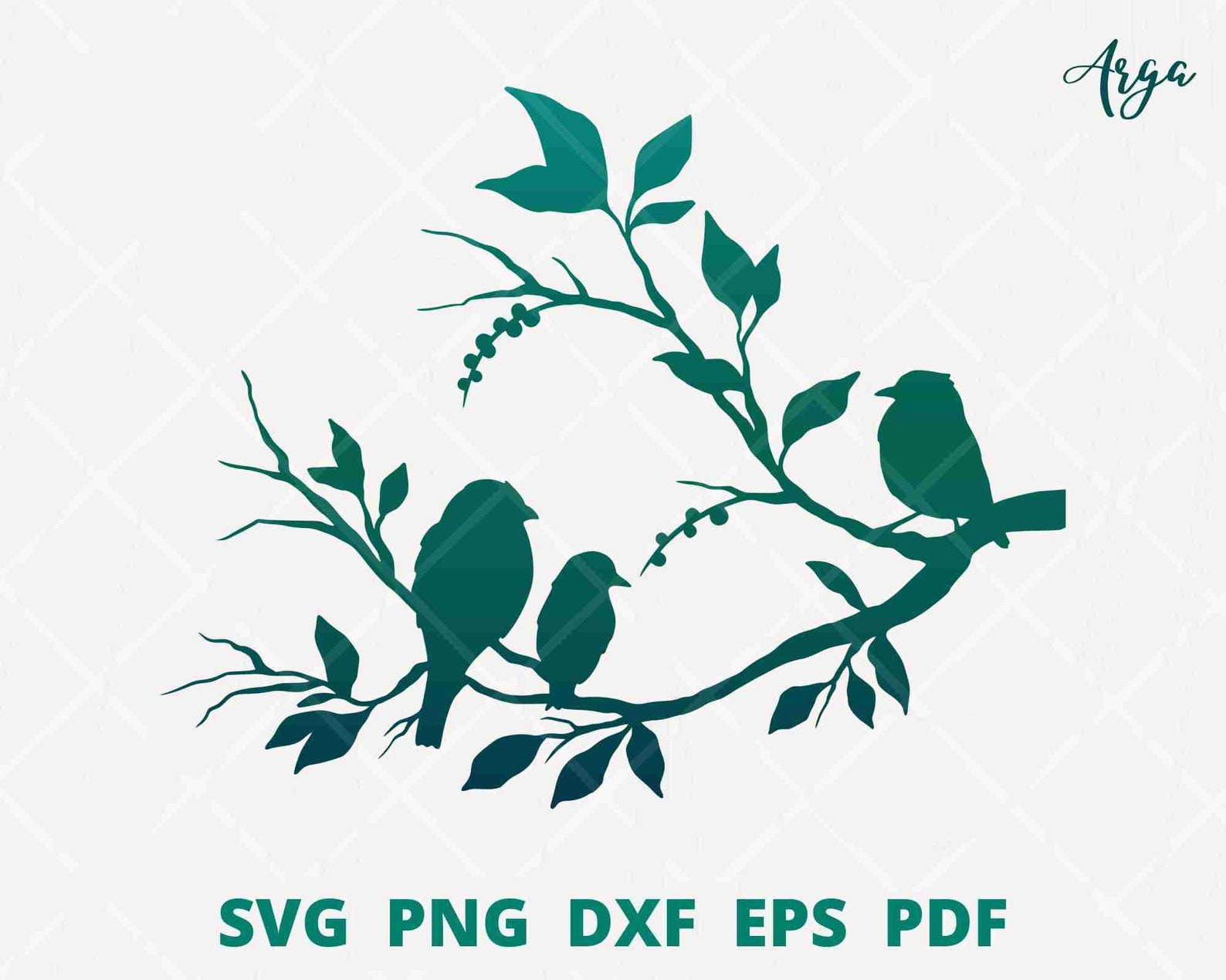 Bird on a Branch Svg Bird Silhouette Birds Svg File Bird - Etsy