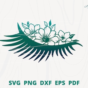 花付きまつげ、まつげ svg、女性のまつげ svg、美容院のロゴ、眉毛 svg、花付きまつげ svg、女性の目 svg