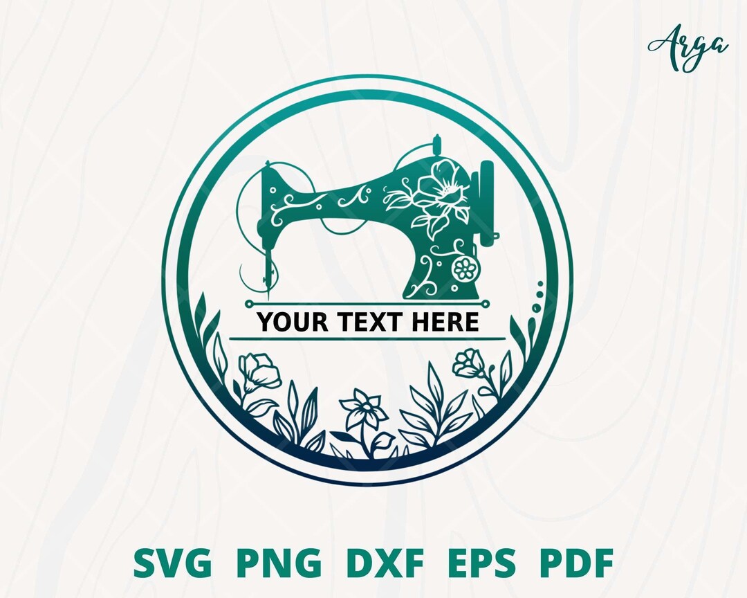 Floral Sewing Machine Svg, Split Monogram Sewing Machine, Logo for ...
