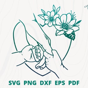 母親と 2 人の子供の手 svg、手をつないでいる svg、ママと赤ちゃん svg、母の日 svg、花を持った赤ちゃんの手 svg、ママと子供たち svg
