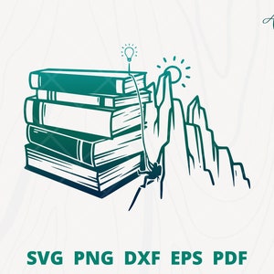 Book svg design, Book Illustration, climbing book to find knowledge, Climbing svg, Rock Climbing clip art, climbing lover svg