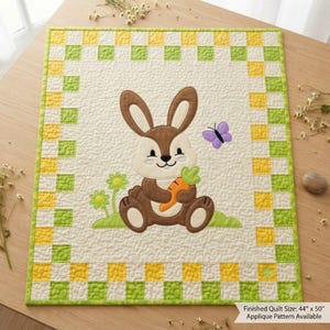 PDF-Schnittmuster für Baby-Applikationen „Bunny V2“, Nähvorlage für Babydecken, Nähvorlage für Kinderzimmerdecken, A4, US Letter und gespiegelt