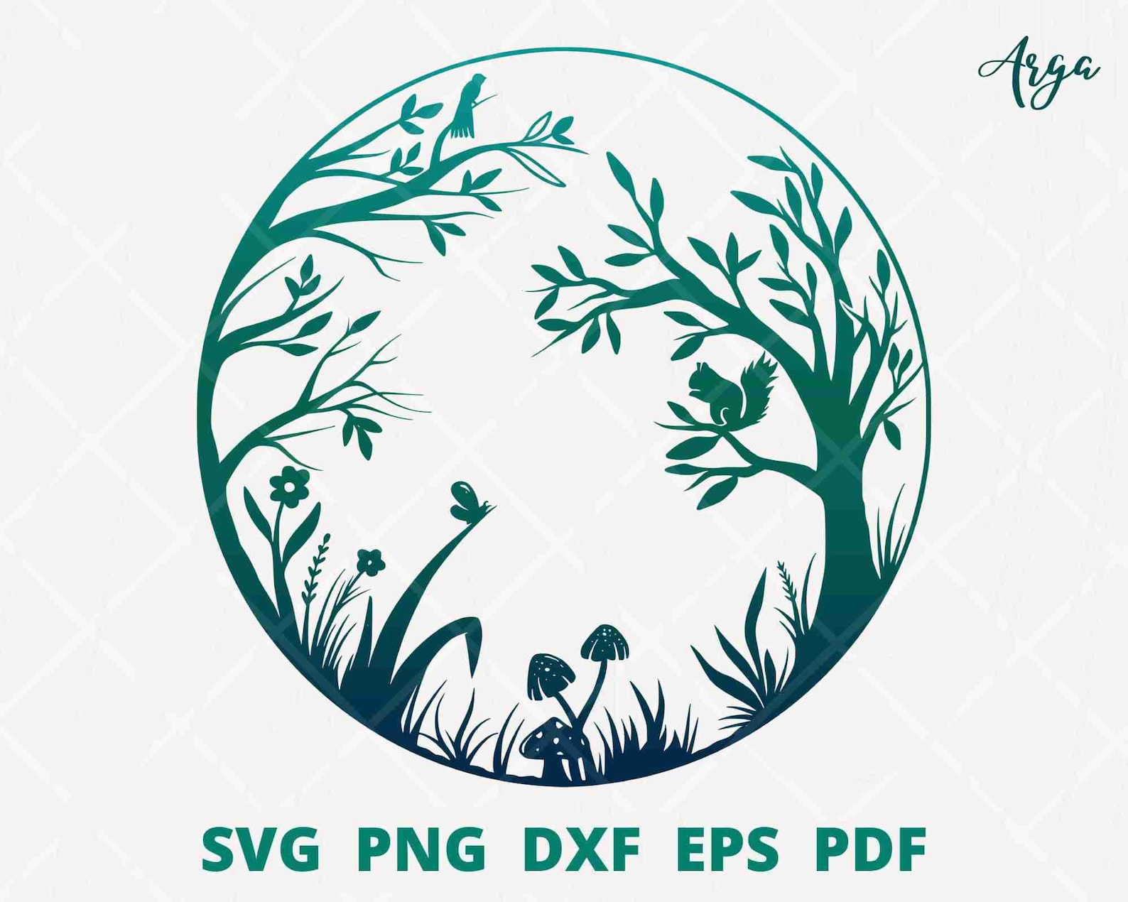 Woodland Svg Woodland Scene Svg Animal in Woodland - Etsy