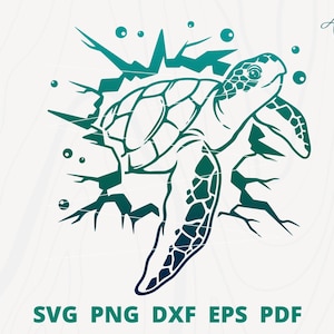 Turtle break through svg, Turtle svg file, Sea Turtle svg, Turtle wall decor, turtle vector svg, turtle cut files svg, Ocean Animal svg