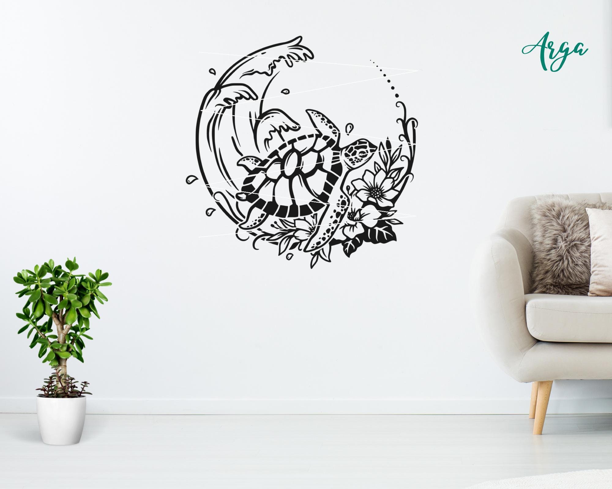 Turtle Riding The Wave Svg Buy Turtle With Wave Svg, Turtle Svg File, Sea Turtle Svg, Flower ...