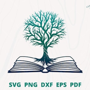 Tree Book svg, Tree svg, Tree on the book svg, Book svg, Tree of life svg, Love Book svg, Tree wall art, tree illustration