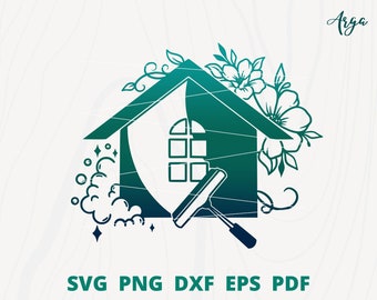 Windows cleaner svg, House Cleaner svg, windows cleaner logo, House Cleaning svg, House Cleaner logo, Housekeeper svg, Flower House Cleaner