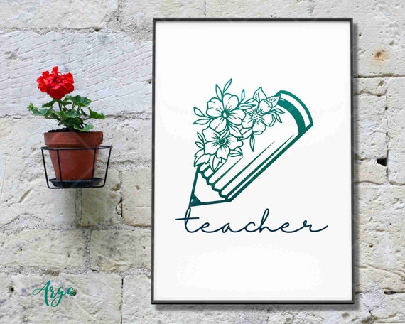 Teacher Life Markers With Flowers Digital Design INSTANT DOWNLOAD