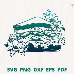 サンドイッチ svg、食べ物 svg、花付きサンドイッチ svg、サンドイッチ カット ファイル、ファーストフード svg、ランチ svg、ジャンク フード クリップ アート、サンドイッチ ベクター