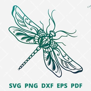 Mandala Dragonfly svg, Dragonfly svg, Zentangle Dragonfly svg, floral Dragonfly svg, Dragonfly with flower svg, Dragonfly wall decor