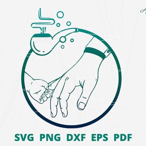 Vatertag SVG, Vater und Kind svg, Vater mit 1 Kind svg, Baby und Papa, halten Hand svg, Vater svg, Papa svg.