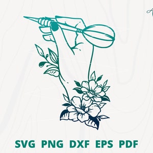 FloralEs Dart svg, Ziel svg, Ziele svg, Ziel Mädchen svg, Dart mit Blumen svg, Dart Logo svg, Mission svg, Vision svg, Frau Sport svg