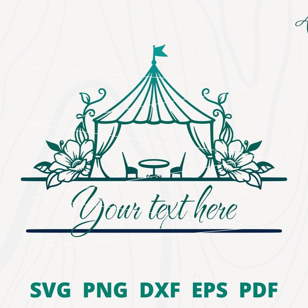 Split monogram wedding event planner, Event Planner svg, Event Planner logo, floral Tent svg, Monogram Tent frame, Decorating Service