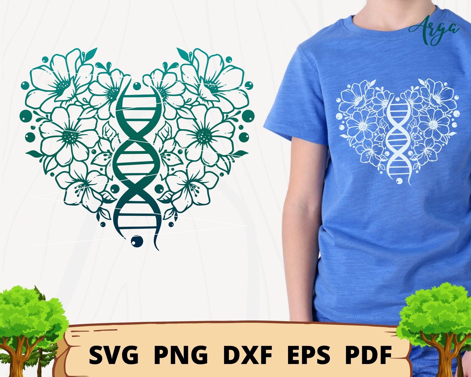 DNA Svg Love DNA Flower DNA Svg Science Svg Floral Dna Etsy