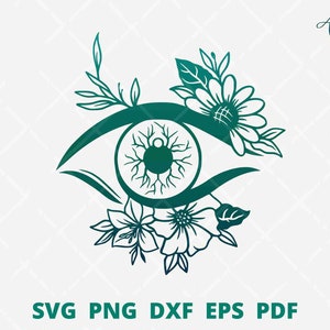 Floral eye svg, Optometry SVG,  eye with flower svg, Ophthalmologist svg, Optometry wall decor, optometry T-shirt SVG, floral eye cut file