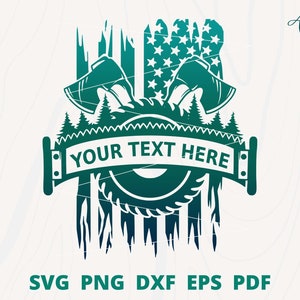 US Wood Cutter Frame, Split US Lumberjack svg, Lumberjack Axe svg, Crossed Axe svg, Woodcutter logo svg, Woodsman svg, Lumberjack Cut file