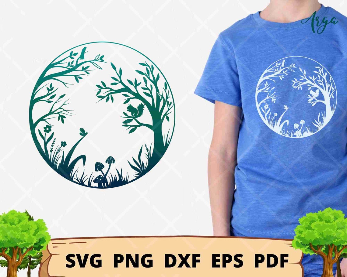 Woodland Svg Woodland Scene Svg Animal in Woodland - Etsy