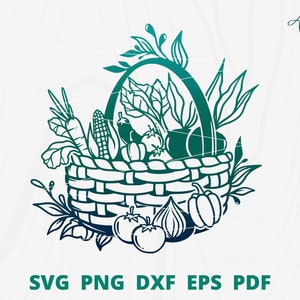 野菜バスケット svg、バスケットの中の野菜 svg、野菜 svg、バスケット svg、野菜バスケットの壁飾り、野菜カット ファイル