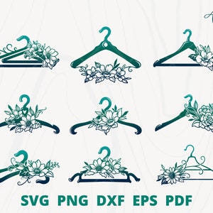 Hangers svg bundle, floral hangers svg, clothes hanger svg, fashion logo, boutique logo, fashion store wall decor, fashion hangers svg