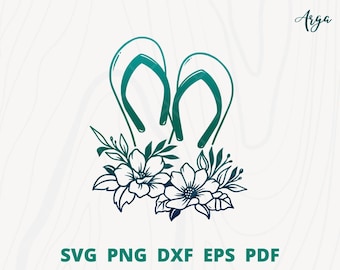 Flip Flop SVG, floral flip flop svg, flip flop with flower svg, flip flop store wall decoration, flip flop logo, flip flop cut file
