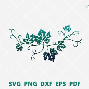 Grape vine svg, grape leaves svg, grape vine wall decor, vine leaves svg, vine branch svg, grape vine vector illustration cut file