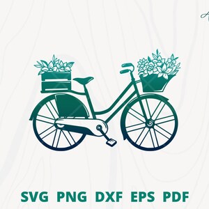 Retro bicycle svg, Floral Bicycle svg, Bicycle with flower, Vintage bicycle in SVG, floral bike svg, bike with flower cut file