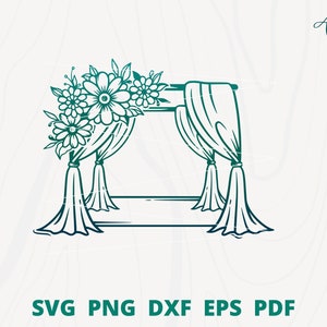 Wedding Gate svg, Wedding Organizer Logo, Wedding Wall Decoration, Floral Weddding Gate, Wedding Gate With Flower, Wedding SVG
