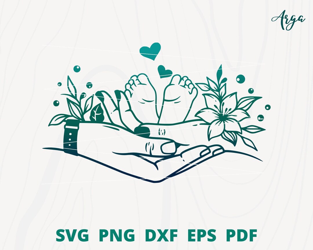 Parents Holding Baby Feet Svg, Baby Feet Svg, Holding Feet Svg, Baby