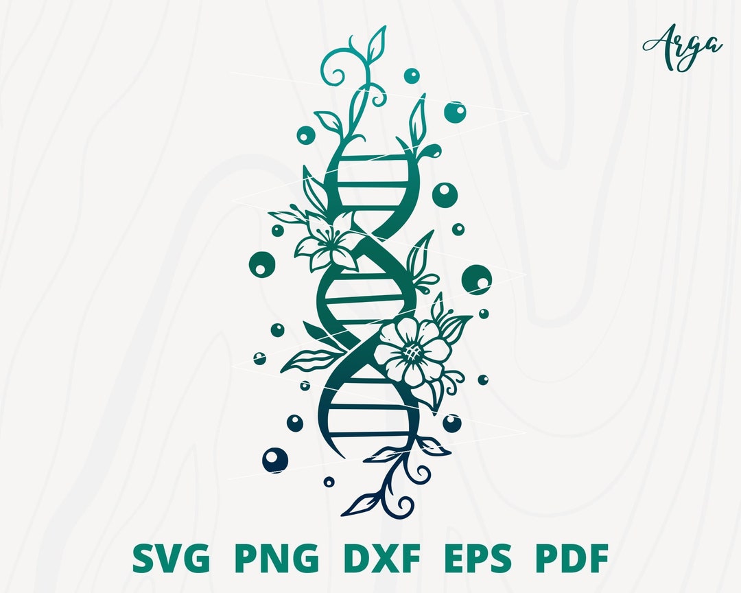 DNA Svg, Molecule DNA, Flower DNA Svg, Science Svg, Floral Dna Svg