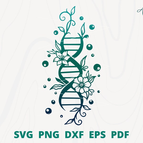 DNA svg, Molecule DNA, Flower DNA svg, Science svg, Floral Dna svg, Genetic Dna svg, Medical svg, Dna Clipart, Biology class room decor