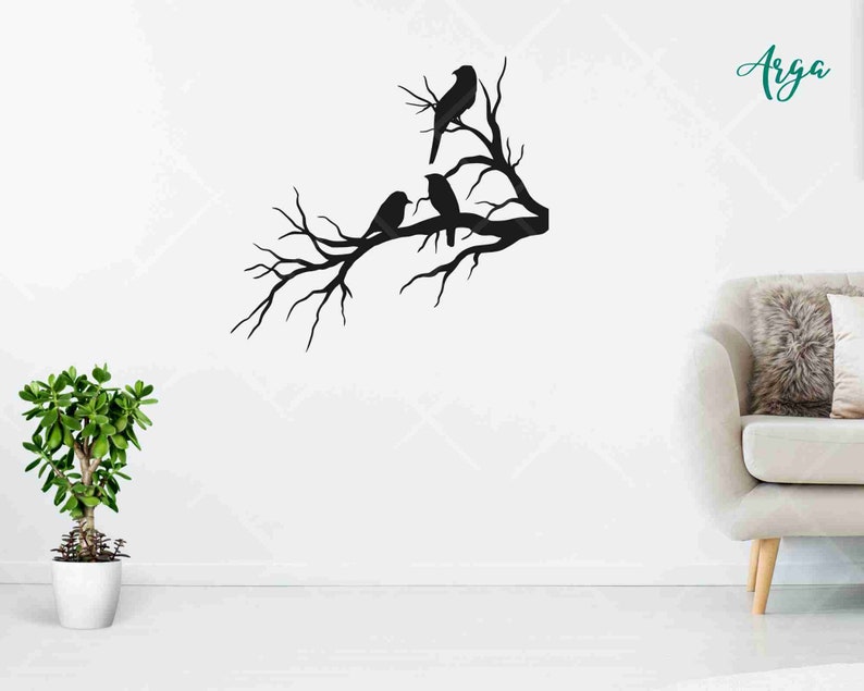 Bird on dry branch, Bird on a branch svg, Bird life scene, silhouette of Birds svg, Bird Silhouette, Bird Cut file svg, Bird in love svg image 5