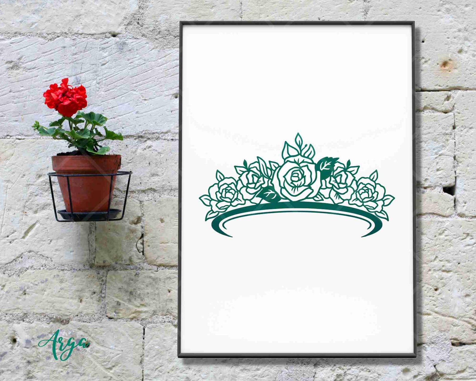 Roses Crown Svg Flower Crown Svg Princess Crown Svg Floral Etsy