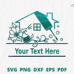 Split Monogramm Cleaning Service svg, House Cleaning Logo, Cleaner House Frame svg, Housekeeper svg, Maid Service svg, Cleaning service svg