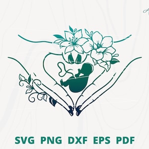 Pregnancy Svg, Pregnant care svg, Obstetricians logo, Hand Heart and Baby svg, Finger Heart svg, Flower Finger Heart svg, Finger Love svg