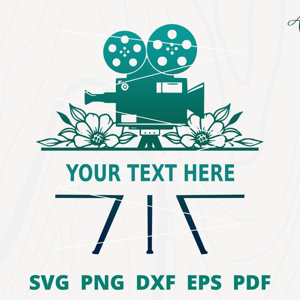 Split monogram Videographer svg, Content Creator svg, movie producer svg, Vlogger svg, Movie Camera svg, Video Camera Clipart