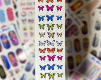 Calcomanías de uñas de mariposa / Calcomanías de tobogán acuático