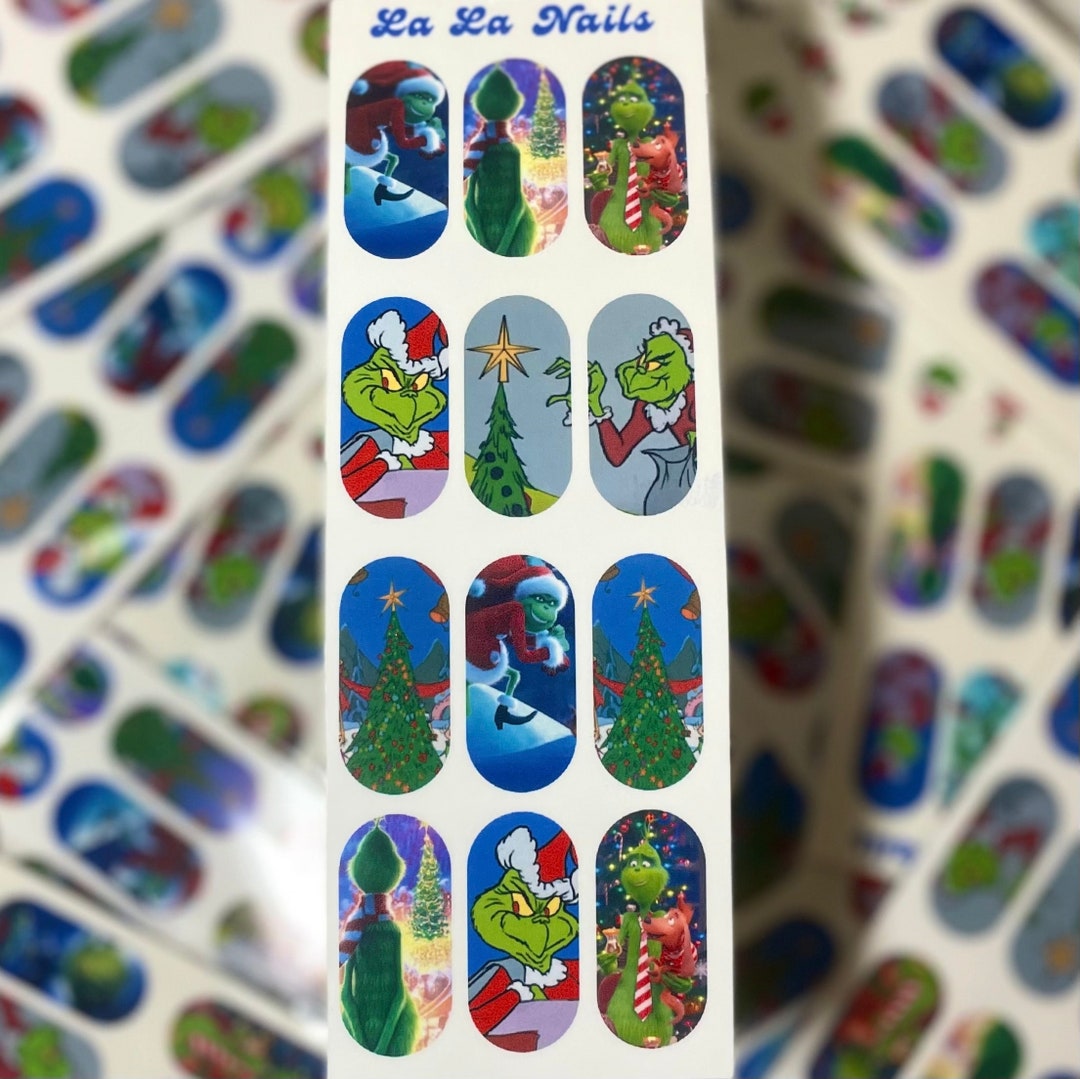 Grinch Nail Decals / Waterslide Decals Etsy
