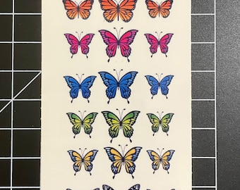 Mini calcomanías de uñas de mariposa / calcomanías al agua