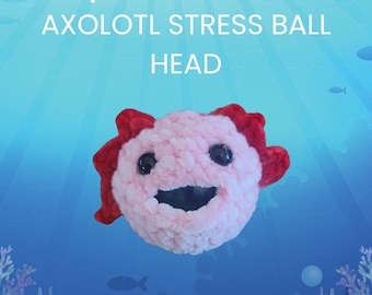 PDF Crochet Pattern Axolotl Stress Ball Head