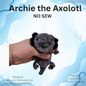 Archie The Axolotl stress ball crochet pattern PDF