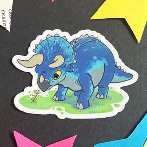 triceratops dandelion sticker