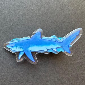 blue shark hair clip
