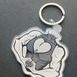 abs heart key chain