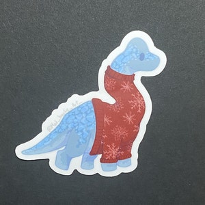 brontosaurs  christmas sweater sticker