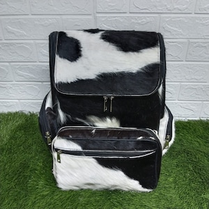 Cowhide Bag Real Leather Backpack Cowhide Backpack Bag Large Backpack Bag Hair on Hide Backpack Bag Real Cowhide Bag
